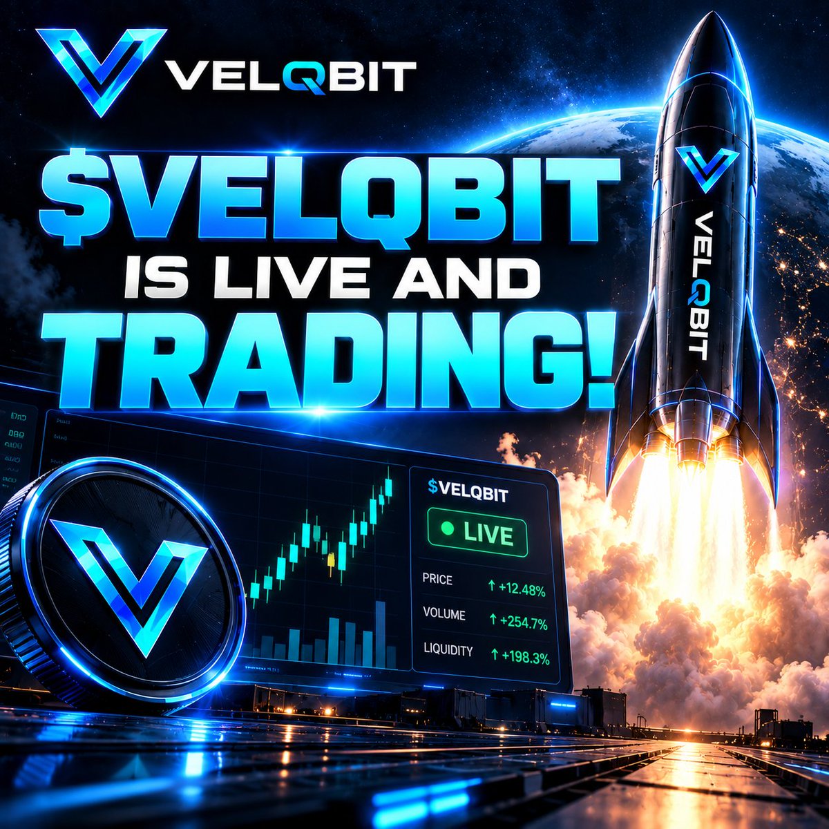 Velqbit's tweet photo. 🚀 $VELQBIT IS LIVE AND TRADING!

The launch is officially underway. 🔥

✅ Presale completed
✅ Launch completed
✅ $VELQBIT is now live and trading
The next chapter starts now.
🤖 AI Command Layer
⚡ Automated Strategies
👛 Multi-Wallet Orchestration
🎯 Human-Controlled Execution

We built it. We launched it. Now let’s see what the market does. 👀

🌐 https://t.co/SFc6gT3Ws0

$VELQBIT — LIVE. 🚀
#VELQBIT #Crypto #AI