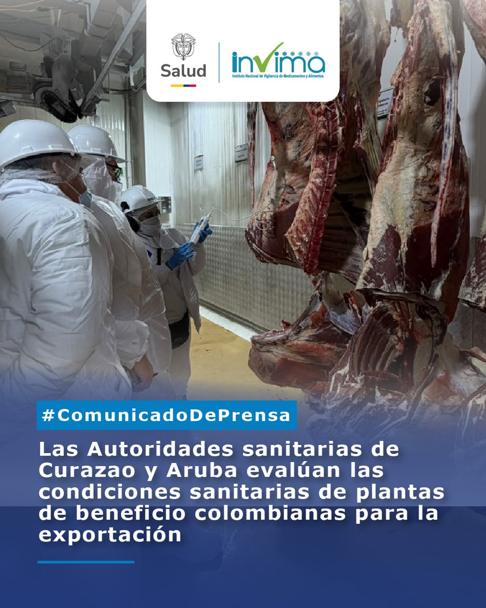 invimacolombia's tweet photo. #BoletínDePrensa
Las Autoridades sanitarias de Curazao y Aruba auditan 12 plantas de beneficio bovino colombianas. https://t.co/UOWHkzVvjl
