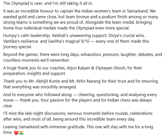swayams2150's tweet photo. Proud to be part of the Indian women’s team that brought home bronze, while the Open Team fought hard for silver. 🥉🥈🇮🇳

Together, we brought home the prestigious Gaprindashvili Cup 2026! 🏆🇮🇳 https://t.co/No3Uy3cRUn