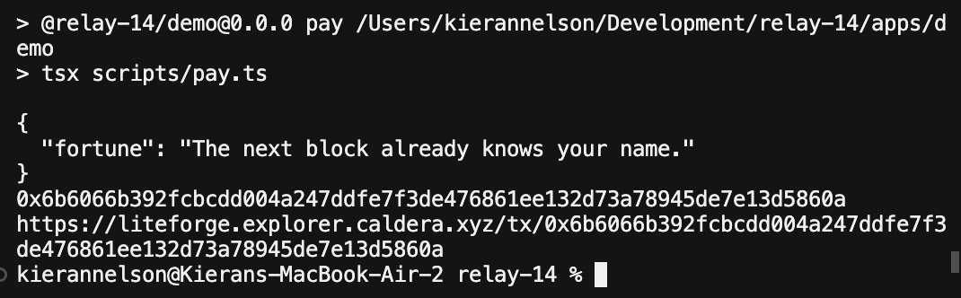 Xxiled1's tweet photo. As you know I love some x402 agentic payments. @LitecoinVM doesn't have a facilitator for LiteForge testnet so....

I made one! And made a little demo to try it out.

Thanks for the tip @SirAlbert2A 

It's called Relay-14, and it's a part of the @Compxlabs 

As always, you can just do things!