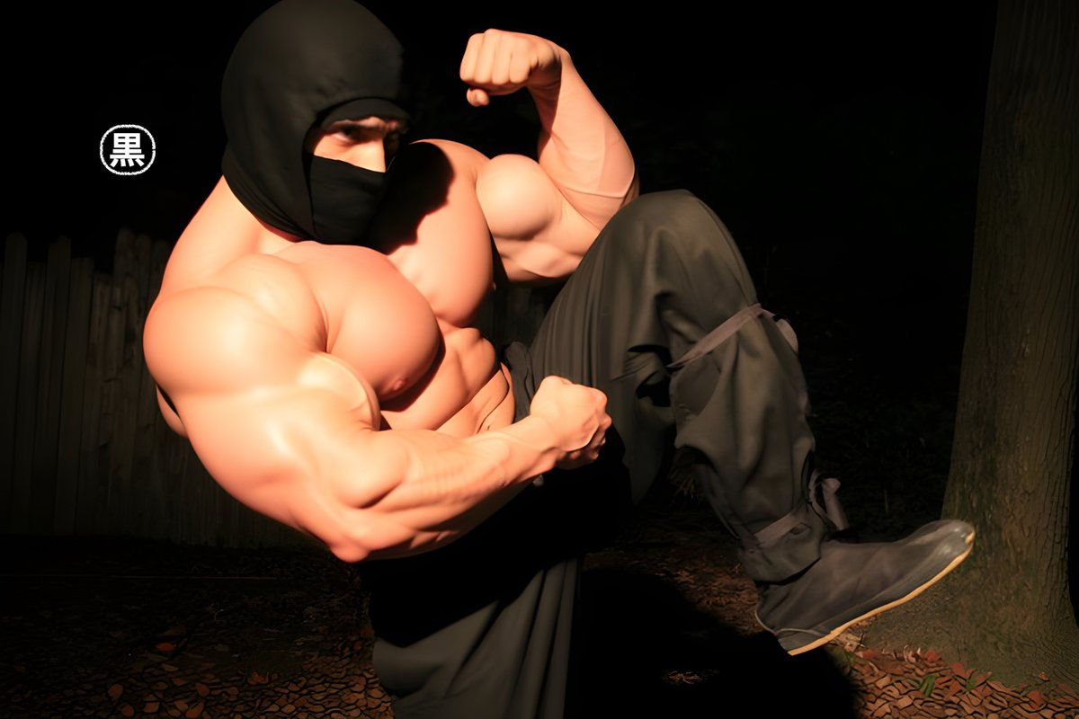 MexiNinjaBoi's tweet photo. (SET 17)
-
2 pics of a super bulk bodybuilder Black Ninja flexing his muscles in the midst striking a Tiger Fist Stance and Dragon Fist Stance.(....i think?π€) π₯·π½πͺπ½
-
#blackninja #ninja #martialarts #martialart #tabi #tabiboot #ninjashoes #martialartlifestyle #ninjamuscle #musclealpha #gayman #muscle #muscles #musclesflex #ninjaflexing