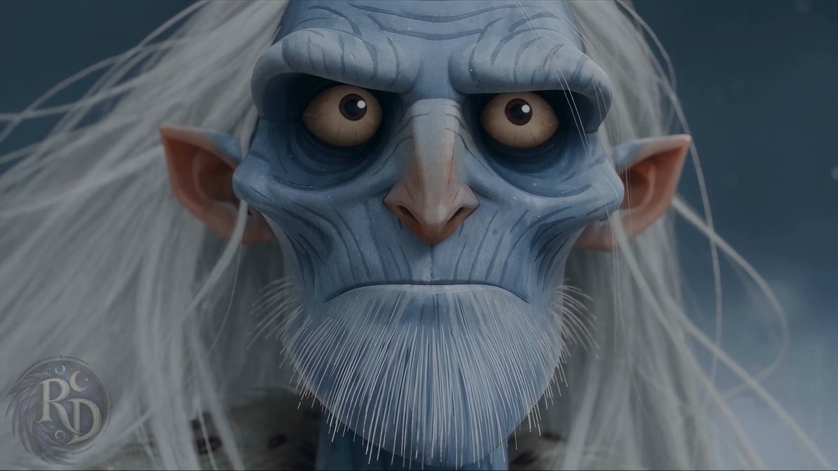 A detailed digital artwork of a blue-skinned, white-haired character with pointed ears and an intense expression, featuring a 'RSD' watermark in the corner.