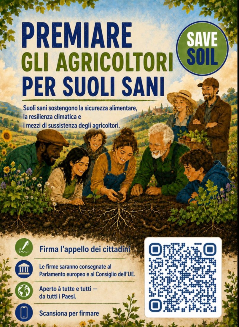 ElsaMessilaElsa's tweet photo. La fertilità del suolo deve diventare priorità nella #PoliticaAgricolaComune. Firmiamo per chiedere all’UE che riconosca e dia i fondi agli agricoltori che adottano pratiche che migliorano la fertilità del suolo,
Firma e condividi:
👇🏼🌱
 https://t.co/AKRX2iiePV
#SaveSoil https://t.co/BI17RYfwPQ