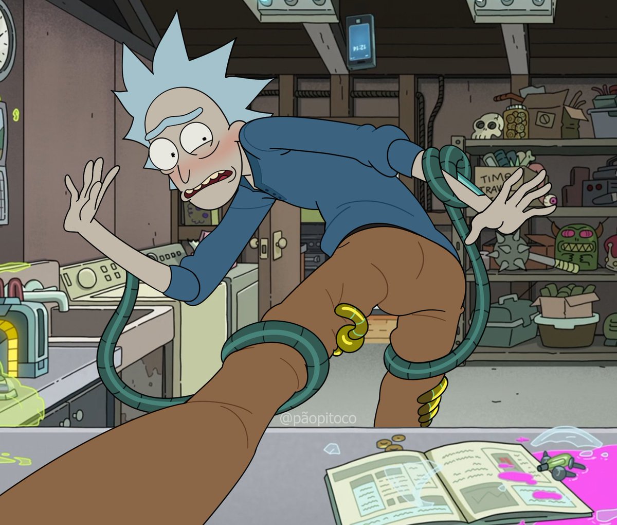 paopitoco's tweet photo. I drew over a screenshot #RnM #RickSanchez #Ted https://t.co/evaQDDsaTp