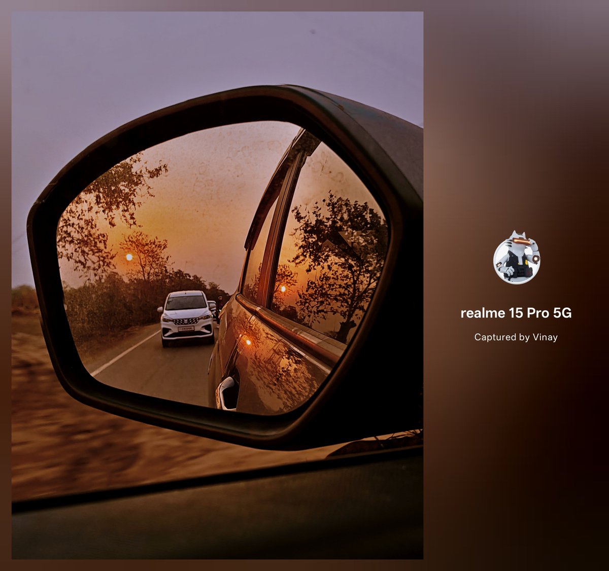 VinayKu64450906's tweet photo. An #UnexpectedView from the side mirror when I was at a trip... Almost a perfect shot, isn't it..?✨
#ShotOnSnapdragon
Shot on #realme15Pro
#SunsetView
#PeacefulNature
#MirrorView
#BeautyOfNature
#UnexpectedMoment
#MobilePhotography
#NewPerspective
#InspiringNature https://t.co/SHZwGJZ0kz