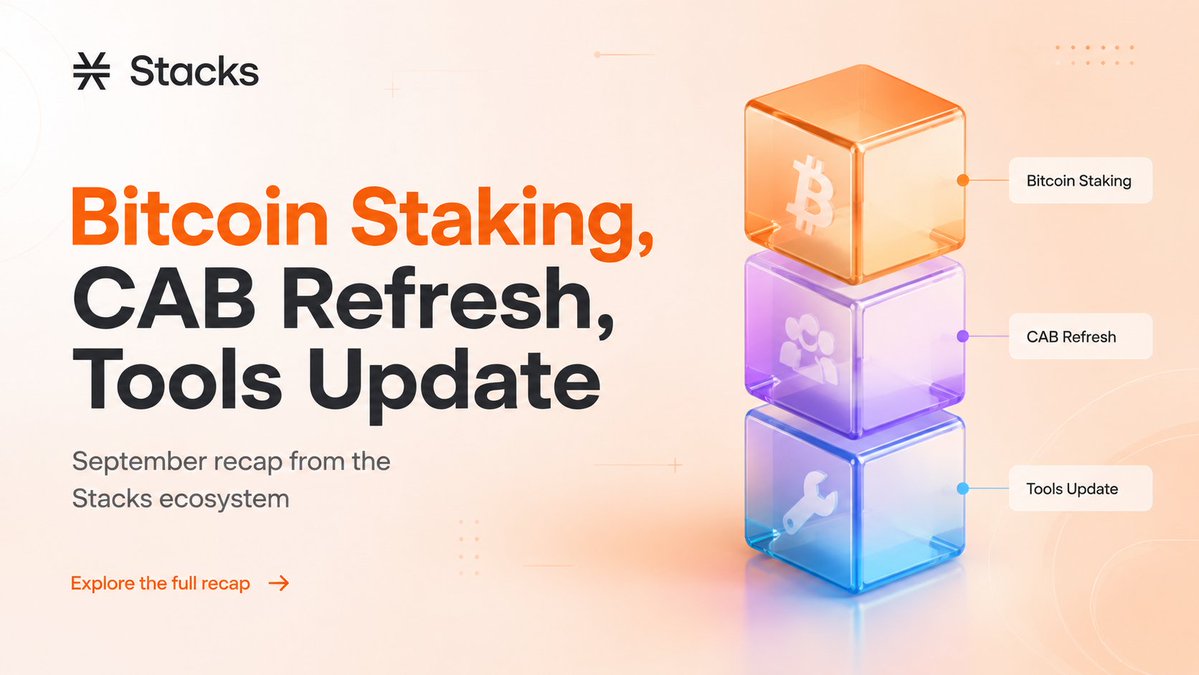 zeroauthdao's tweet photo. September Recap by @StacksOrg

Bitcoin Staking, CAB Refresh, Tools Update

https://t.co/6byDntQ9XA https://t.co/XjUgQ66kJu