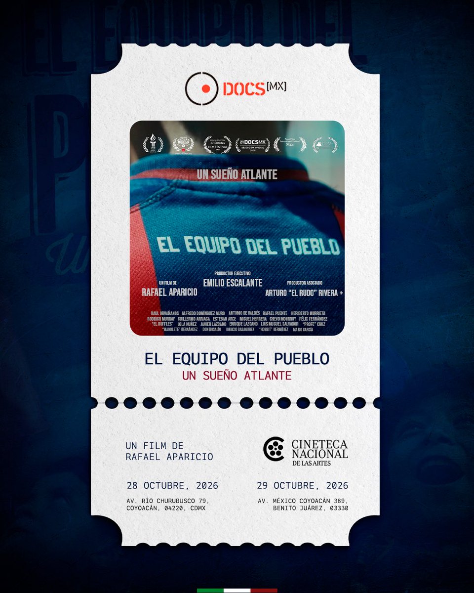 Atlante's tweet photo. ¡Ya hay fecha para ver El Equipo del Pueblo, Un Sueño Atlante! 🎞️

Los esperamos en la #21DocsMX 

#LesGusteONoLesGuste 
#LesPrometimosVolver https://t.co/aB4hcO7Xzw
