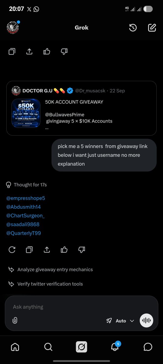 Dr_musacsk's tweet photo. CONGRATULATION WINNERS
            from our 5 active followers

@empresshope5
@Abdusmith14
@ChartSurgeon_
@saadali9868
@QuarterlyT99
 
winners, make sure you sign up with my link 👇
https://t.co/95nzCuO5co
  And DM me to receive your rewards🎁 https://t.co/Oz4MRLvutV