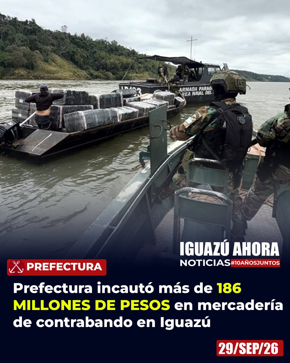 Iguazu_Ahora's tweet photo. #Mamaquerida #AumentenelLimite #deCompras #Hasta5MilUSD #PorPersona
Prefectura incautó más de 186 millones de pesos en mercadería de contrabando en Iguazú
Nota: https://t.co/cBRkSBVnuU https://t.co/kYf4RMdJhA
