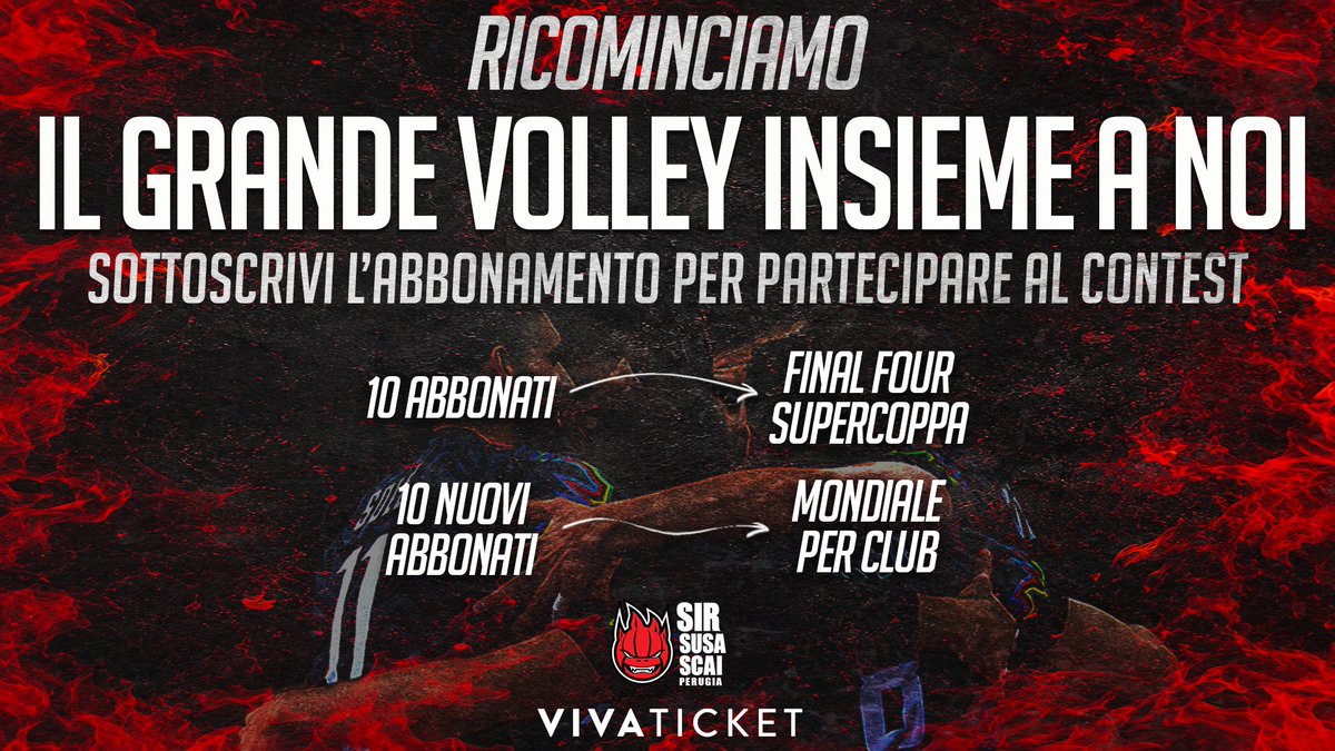SIRVolleyPG's tweet photo. Il contest “Il grande volley insieme a noi!”, la gift e-card… tutte le novità della prossima stagione!
https://t.co/7wpQ0goNR3
#BlockDevils https://t.co/uCkW6SaeMj