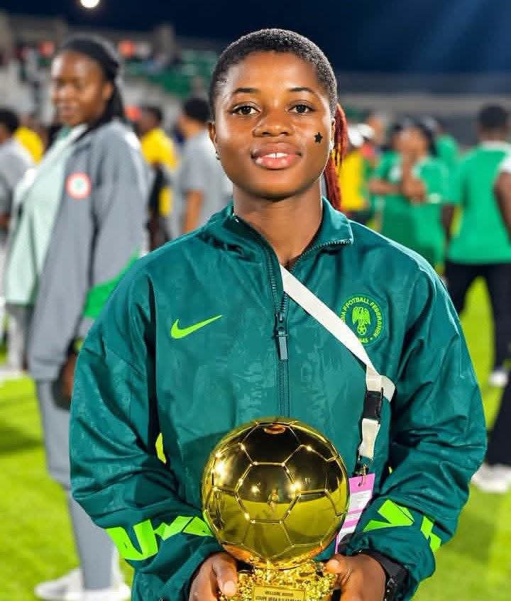 Yorubaness's tweet photo. From Mushin to the world! 🇳🇬✨ At just 16 years old, Oluwakemi Adegbuyi has taken women's football by storm, sweeping 3 MAJOR awards in 2026

🏆 NWFL Premiership Player of the Season
🏆 WAFU-B Women's Champions League Qualifiers Best Player
🏆 WAFU-B U17 Girls Cup Best Player https://t.co/tInkRvg597