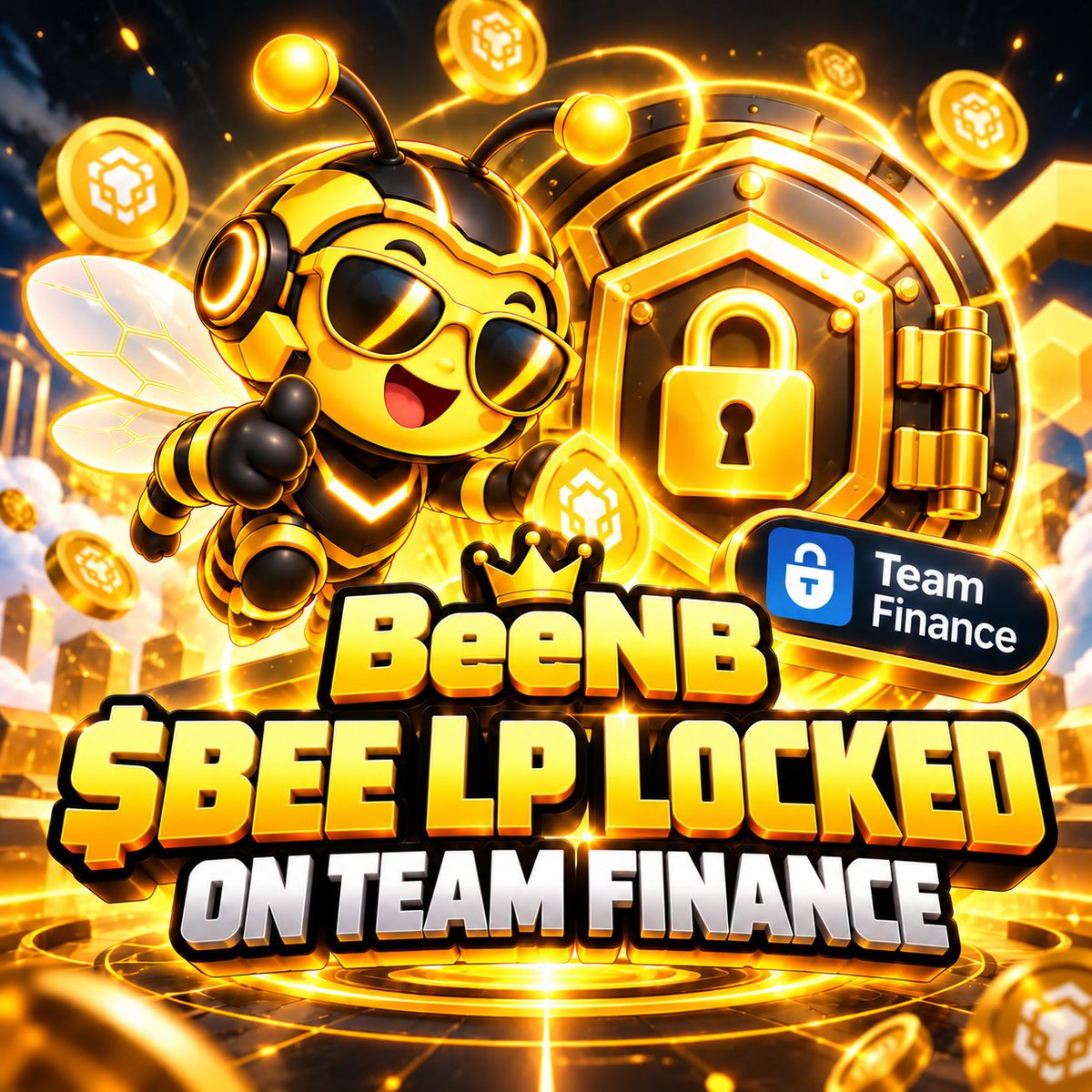 BeeNBLaunch's tweet photo. $BeeNB LP Locked on Team Finance.

https://t.co/pkVFUGg31v https://t.co/wcPMs82Ezn