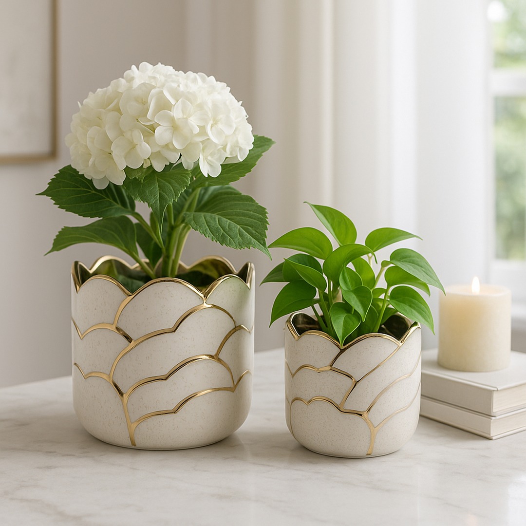 danieljdevries's tweet photo. Planters are where a room picks up its personality.

These planters range from white textured pots on gold stands to blush stripes, a handled stoneware jug, and gold-veined clouds. Four shapes, four moods, and a place for all of them on a shelf, patio, or windowsill.

The way shoppers find home decor keeps shifting across ecommerce, omnichannel, social, and AI, and the product photo is the one asset that travels through every channel. We build for that omnichannel challenge by providing site-ready photography, so partners can go live on their ecommerce site and social without waiting on a new shoot.

Where does your customer usually spot a new planter first: online search, a social feed, or the store aisle?

#WholesaleDecor #SagebrookHome