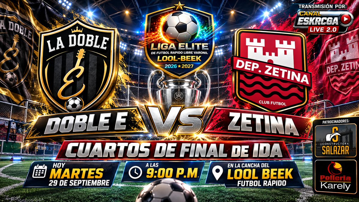 EskrcgaLive2's tweet photo. 🔥 HOY CUARTOS DE FINAL en Lool Bee
🕗 8 PM: Tren Maya NG 🆚 Toros Neza
🕘 9 PM: Doble E 🆚 Zetina
📺 En vivo por ESKRCGA LIVE 2.0
🌐 https://t.co/dIVNR4sVev
Síguenos y comparte 🙌
#EskrcgaLive2 #CuartosDeFinal https://t.co/lnymC3Z2uB