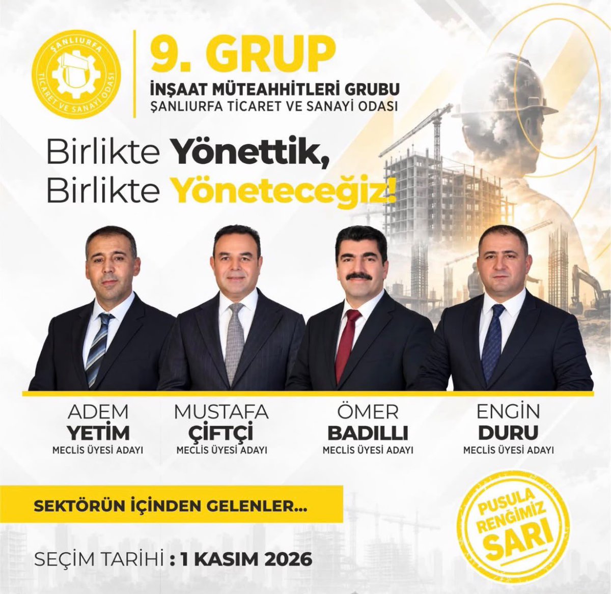 avmugurkorkmaz's tweet photo. Mehmet Doğan Yetim’i destekliyoruz; çünkü Şanlıurfa’nın iş dünyasını tanıyor, bu şehrin potansiyelini biliyor ve hizmetin devamı için sorumluluk alıyor. Şehrimiz için tecrübeye ve istikrara ihtiyaç var. 

Pusulamız sarı! 🟡

@mdoganyetim 
@ayetim03 https://t.co/LF0nTccJgT