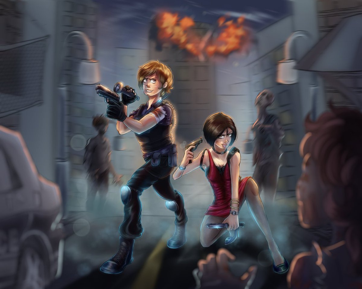 EndishGal56's tweet photo. Happy anniversary to my favorite couple ever!! These two will always be in my heart... 🥹💕 Old art from 2023 on Instagram, but I'll still repost it here cause why not!! <3 💜 ✨ 
#aeon929 #ResidentEvil #ResidentEvil2Remake #AdaWong #LeonSKennedy https://t.co/d1zAl6Ukbl
