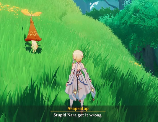 Ridlharr's tweet photo. aranaras were the best "marketable little guy" creatures in genshin bc they weren't afraid to call you stupid and just say things without filter, which was very fun. like i genuinely enjoyed their personalities, they weren't overly cute or ass-kissing https://t.co/mH0fxMCsRn