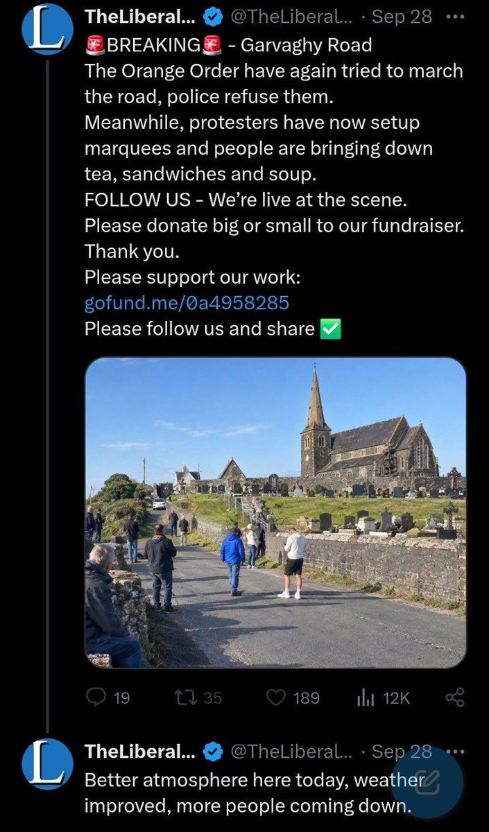 shaymurphyie's tweet photo. Please report the following gofundme.

Not one penny from the money donated is going to the Garvaghy Road protest.

Please share this post.

https://t.co/4j8LxKUzX3 https://t.co/SvhMT5pEpi
