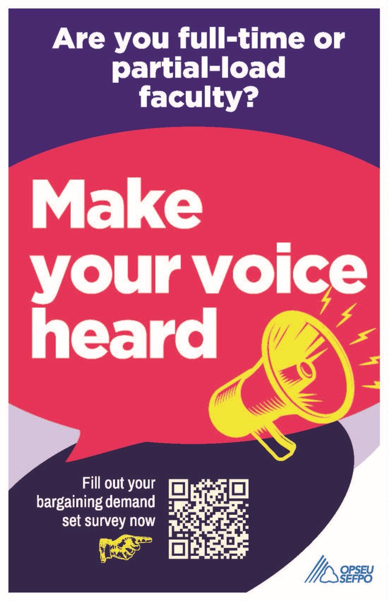 OPSEU560's tweet photo. This is a reminder for all Full-Time and Partial Load Faculty to complete the OPSEU CAAT-A bargaining survey (link below). 

You can access the survey at: https://t.co/omqNFsFOVL

The survey will close on October 9, 2026. https://t.co/hIRvWrGTus