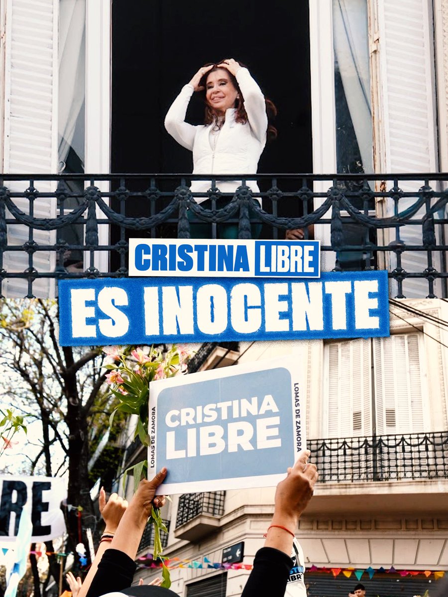 cfk_libre's tweet photo. CRISTINA ES INOCENTE.
CRISTINA LIBRE. https://t.co/khIBi5oqIl