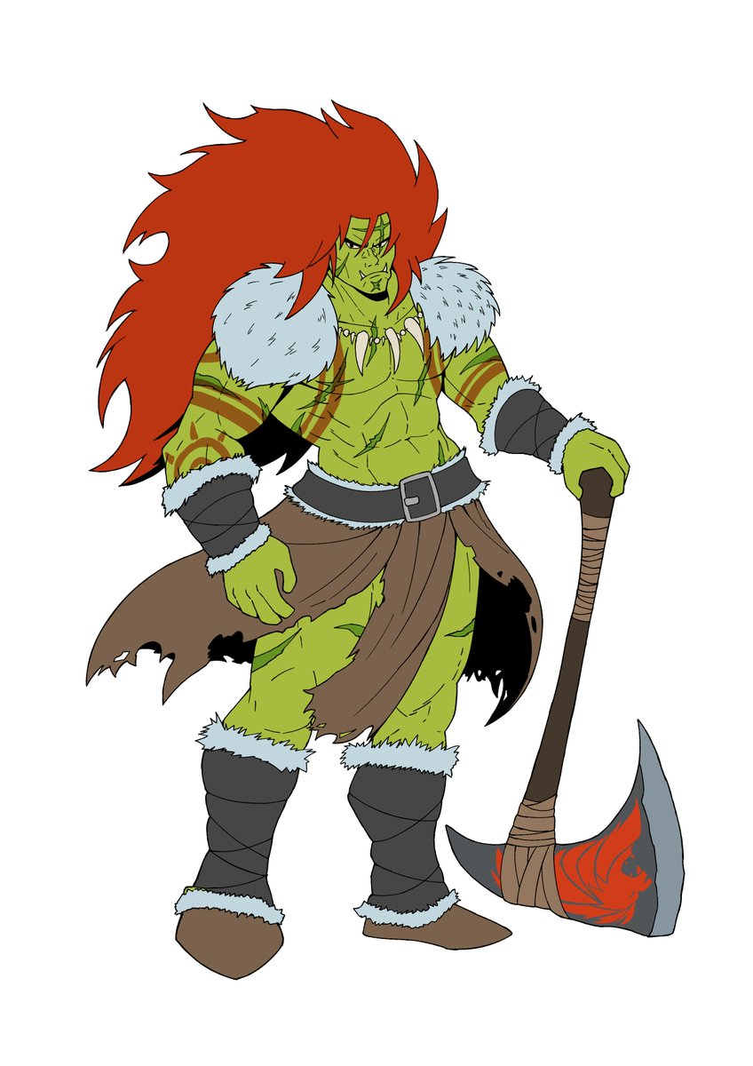 dontaviousd3rd's tweet photo. WIP another dnd character design 
Takkar of the Redlands, Last of the tribe of Red, Champion of Ognas The God of Conquest
#dnd5e #characterdesignㅤ https://t.co/0DkF7uUzZ6