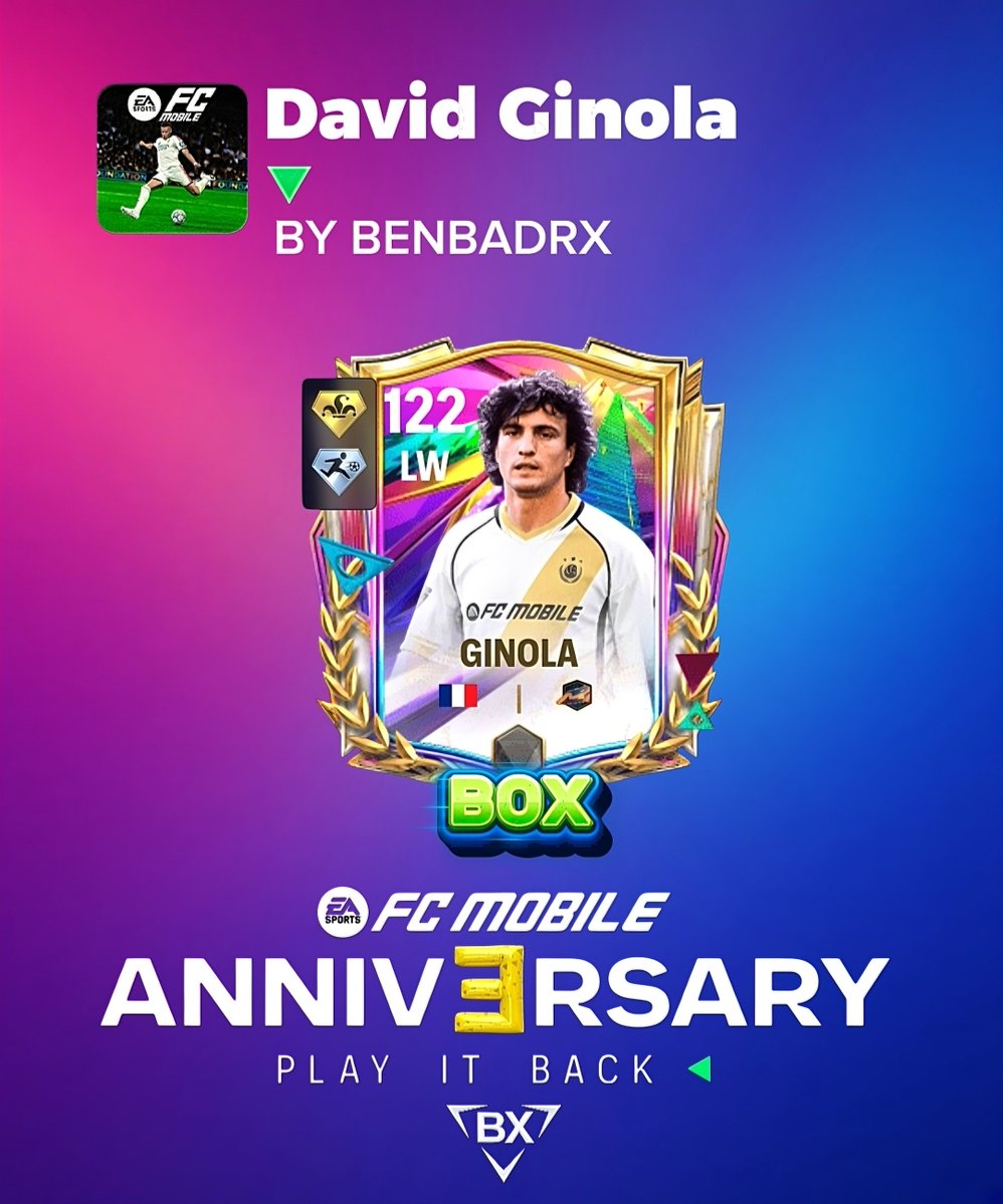BenBadrX's tweet photo. David Ginola is the Box player for Week 2 of the Anniversary event 💫

#fcmobile https://t.co/fK1pwTQUP3