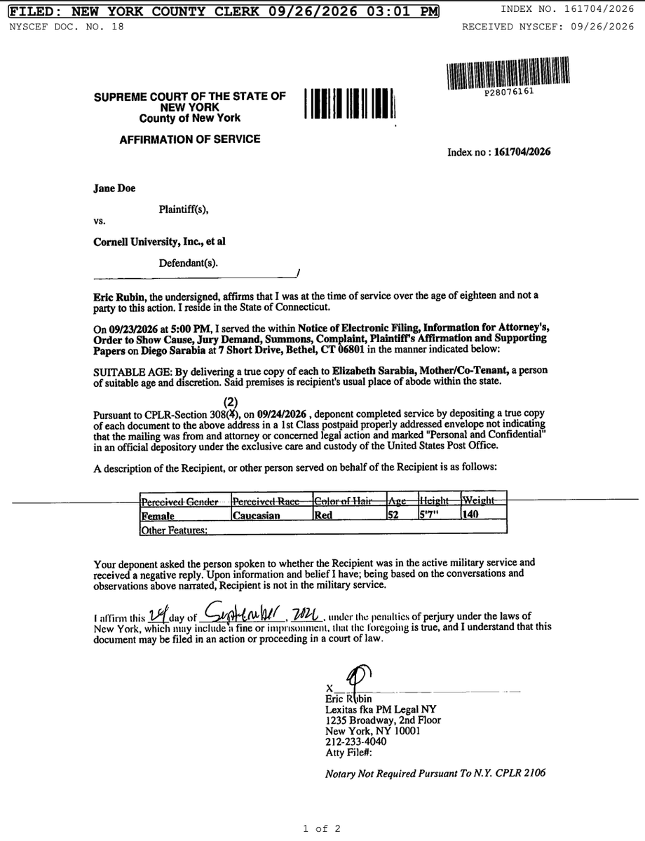 mtracey's tweet photo. Funny how "Jane Doe" and her lawyers have no problem completely "doxxing" each of these defendants, including their mothers and home addresses, but demand NOT A SINGLE THING enter the public domain about her. YOU SHALL HAVE NO INFORMATION WHATSOEVER TO EVALUATE HER CREDIBILITY! https://t.co/NlprlgkAlM