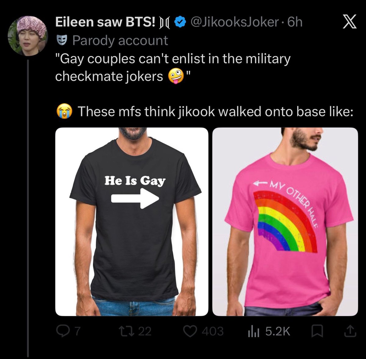 vintagekv's tweet photo. Eileen and her fellow jokers were boasting that BH gave them AYS as a means to soft launch their ship’s relationship and buddy system MS was a means to solidify it all. We haven’t forgotten all the sexually explicit posts yall made while they were in MS and how yall treated it like a honeymoon for your ship. 

At the end of the day, the law (Article 92-6) that targets gay men still exists in the military and it is precisely why a gay couple (especially a closeted gay couple) would not CHOOSE to enlist together because they would be risking not only outing themselves and their relationship but their freedom.