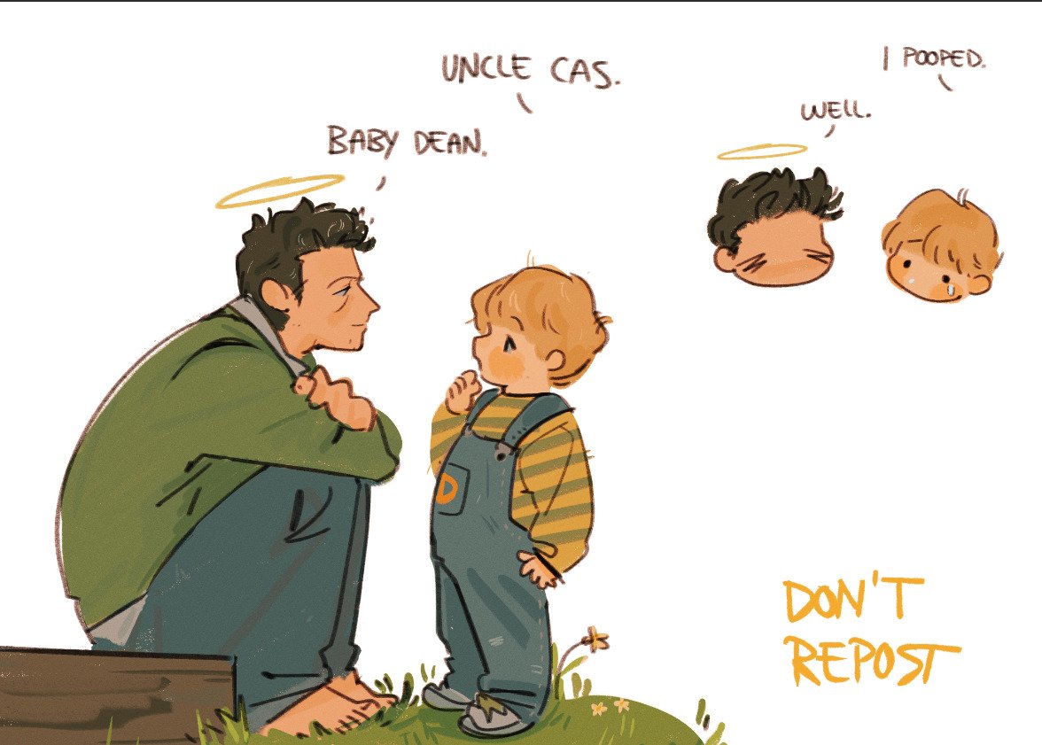 beybuniki's tweet photo. uncle cas and baby dean https://t.co/ZAH8aCD76z