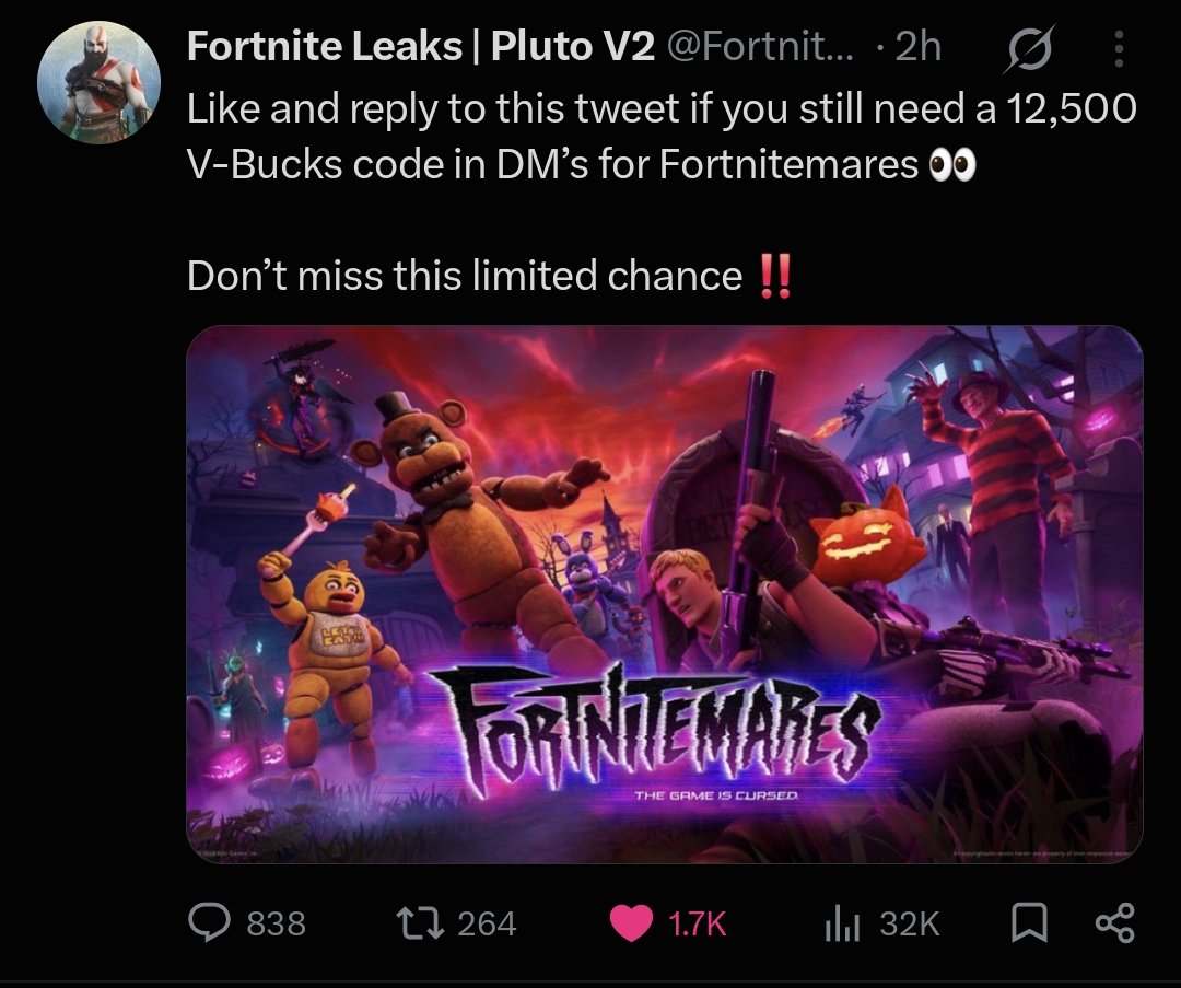 jayyyy_blanco's tweet photo. @FortnitePV2 If I was able to get the FNAF or even the Beetlejuice skins, I'd be sooo happy 🥹 https://t.co/cc9woiQ7l6