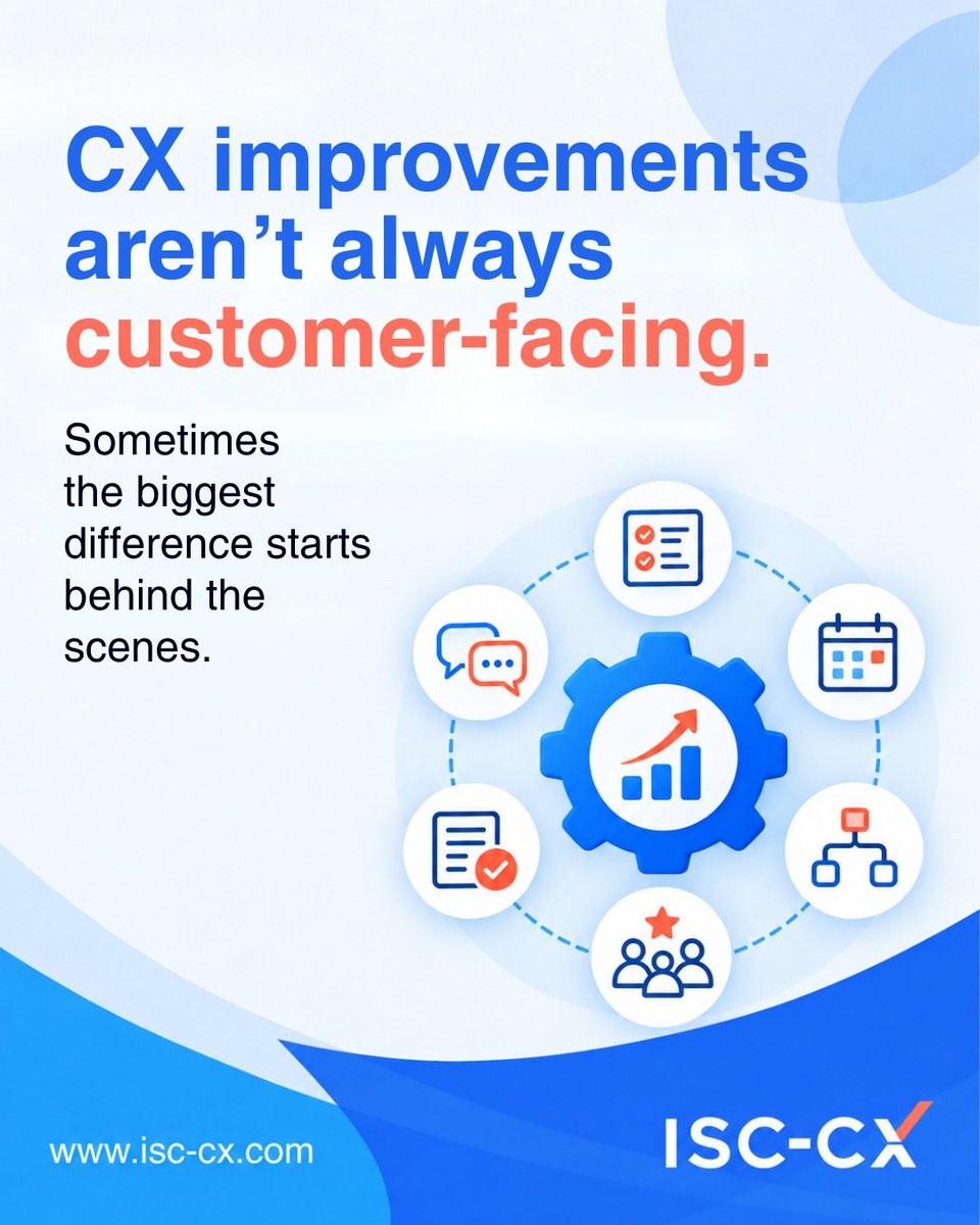 isc_cx's tweet photo. Not every CX improvement is customer-facing.
Clearer processes, stronger handoffs, and more consistent execution can change the experience long before the customer notices why.
#isccx #customerexperience #cxstrategy https://t.co/R7HERXHYFx