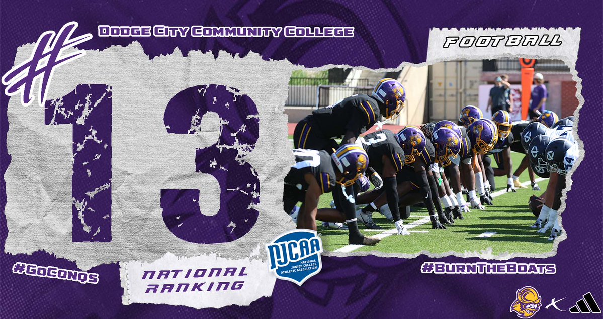 GoConqs's tweet photo. 🏈Football | #GoConqs 

@GoConqsFB jump into the NJCAA DI rankings for first time this season coming in at #⃣1⃣3⃣....Conqs are ranked for first time since end of 2024 season #BurnTheBoats

Full rankings: https://t.co/pG27EpQ7ko https://t.co/Q73e6Jqmld