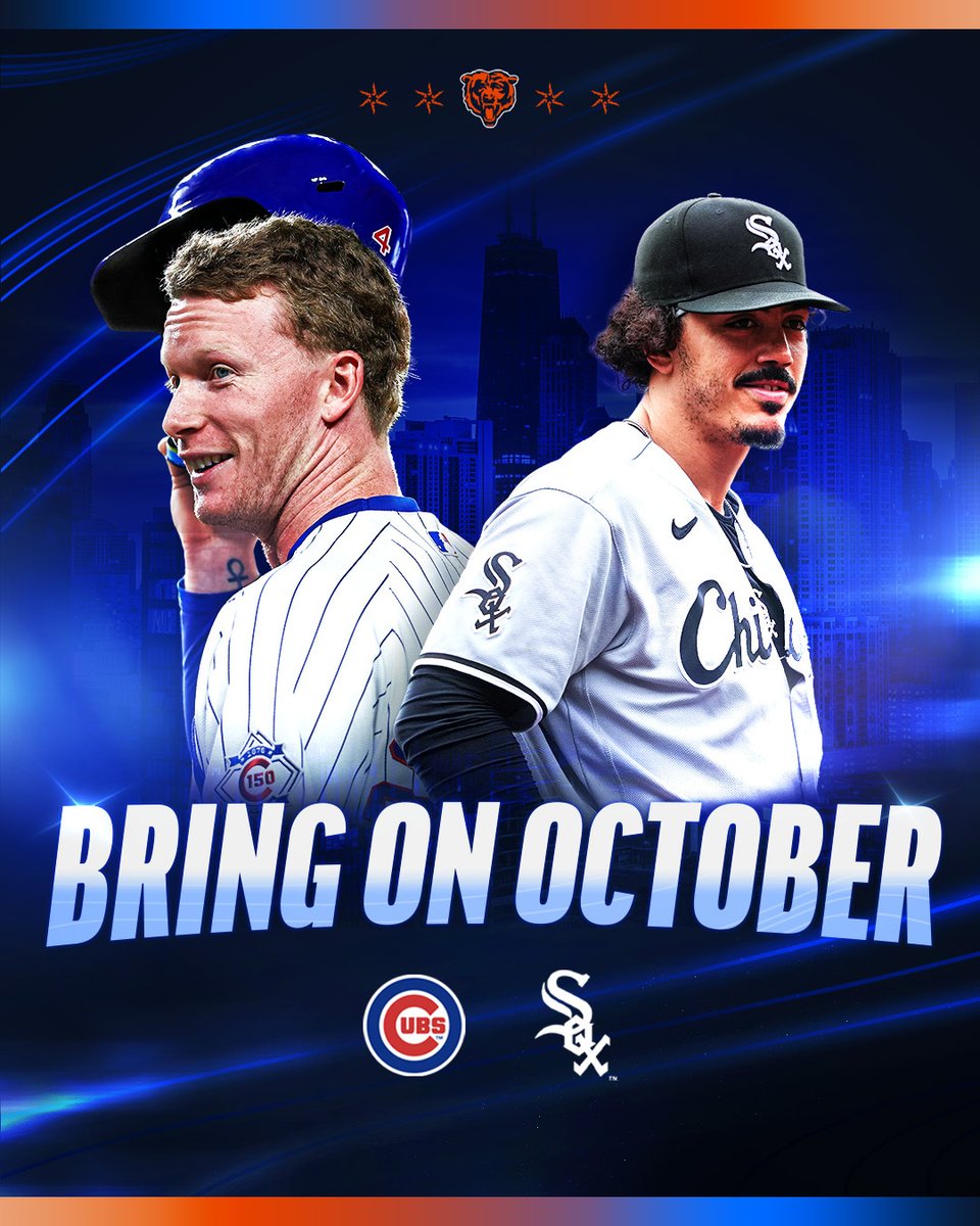 ChicagoBears's tweet photo. Go get 'em, @Cubs &amp; @whitesox! ⚾️ https://t.co/I0ThYAILRA
