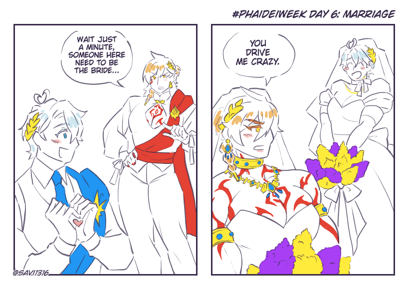 savi1316's tweet photo. Sorry for being late but here's Day 6 Marriage for @Phaidei_Week !
Really enjoyed all the great works and look forward to future events!

#phaidei‌ 
#PhaideiWeek
#PhaideiWeek2026 https://t.co/yCLdAqoaCk