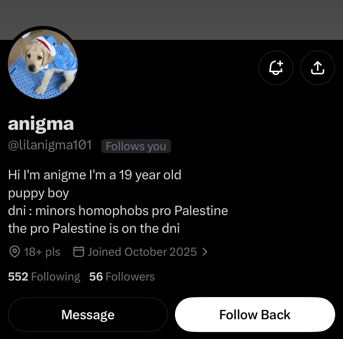 Alt_for_Pri_076's tweet photo. uh-uh @lilanigma101 you saw 'fuck imperialism' and thought i would let zionism slide?? get the fuck off my page 😭 https://t.co/vVntF9JeMP