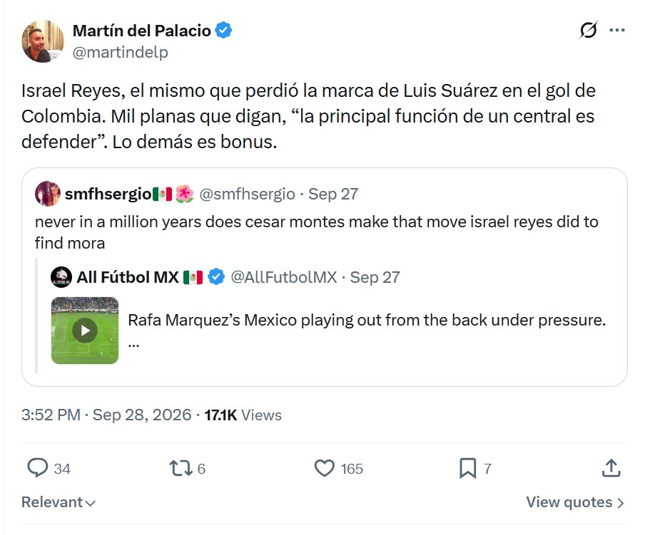 adtrrsgt's tweet photo. Ya lo de Martin es lamentable. No me sorprende que caiga en mamadas como la de Tezumo Miyuka si ni siquiera es capaz de buscar lo más básico antes de hablar y ya van varias .

Primero esto del Dortmund con Beier que claramente se lo sacó del Sofascore por que toda la gente del Dortmund se lo esta pendejeando en los citados. 

Así como estaba dando datos incorrectos de Campillo y sus convocatorias con selección nacional y cuando regresó a Chivas. 

Sin mencionar su artículo tirándole a los "superanalistas" donde precisamente de lo que se queja es que usen las estadísticas fuera de contexto cuando bueno, el wey acaba de agarrar el Sofascore para sacar datos fuera de contexto de Beier.

Justo en ese tweet de Campillo, Majo, Quique Noriega y Pepe del Bosque le respondieron muy amablemente que Campillo si era muy bueno sin balón y Martin convenientemente ignoró que Diego venía de una lesión y fue en el cierre del torneo donde despuntó  que el mismo DT se condicionó a si mismo a no llamar a jugadores de Liga MX que rindieran muy bien en Liguilla, por que si no quedaba como idiota con el tema de su concentración. Pero si criticamos al DT nacional no sabemos nada.

Y ahora, usar un solo clip de Israel Reyes en un amistoso, para demeritar la "salida de balón" cuando en el anterior amistoso con Montes de titular, Colombia le metió 4 a México.

También la obsesión tiene este wey por jugadores altos pero sin habilidad con balón, y desde que se equivocó por completo con Erik Lira vs Edson Álvarez y quien iba a ser titular en el Mundial, y el rendimiento del Piojo Alvarado en el Mundial, de ahí en especial ha sido una mala opinión tras otra.