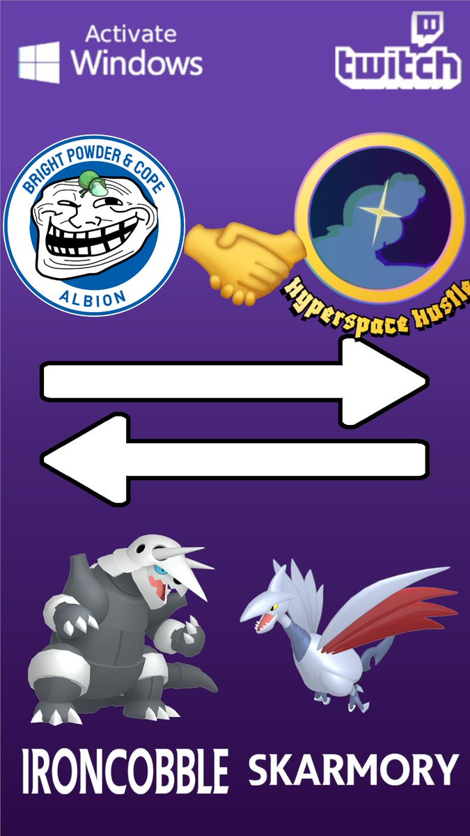 SuperDraftTL's tweet photo. ALBION TRADES COBBLEMON FOR THE HUSTLE'S SKARMORY!!!! https://t.co/bsa1hoFuvD