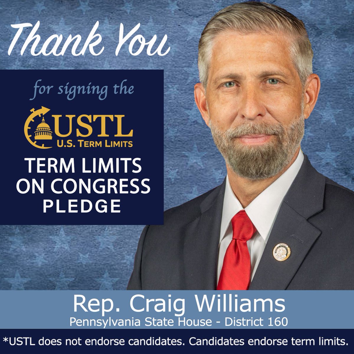 USTermLimits's tweet photo. Big win for accountability! @RepWilliamsPA just signed the term limits on Congress pledge. Let’s keep the pressure on! 👏🔥
https://t.co/Oi5b9HLue6 https://t.co/VUf4PUkbnN