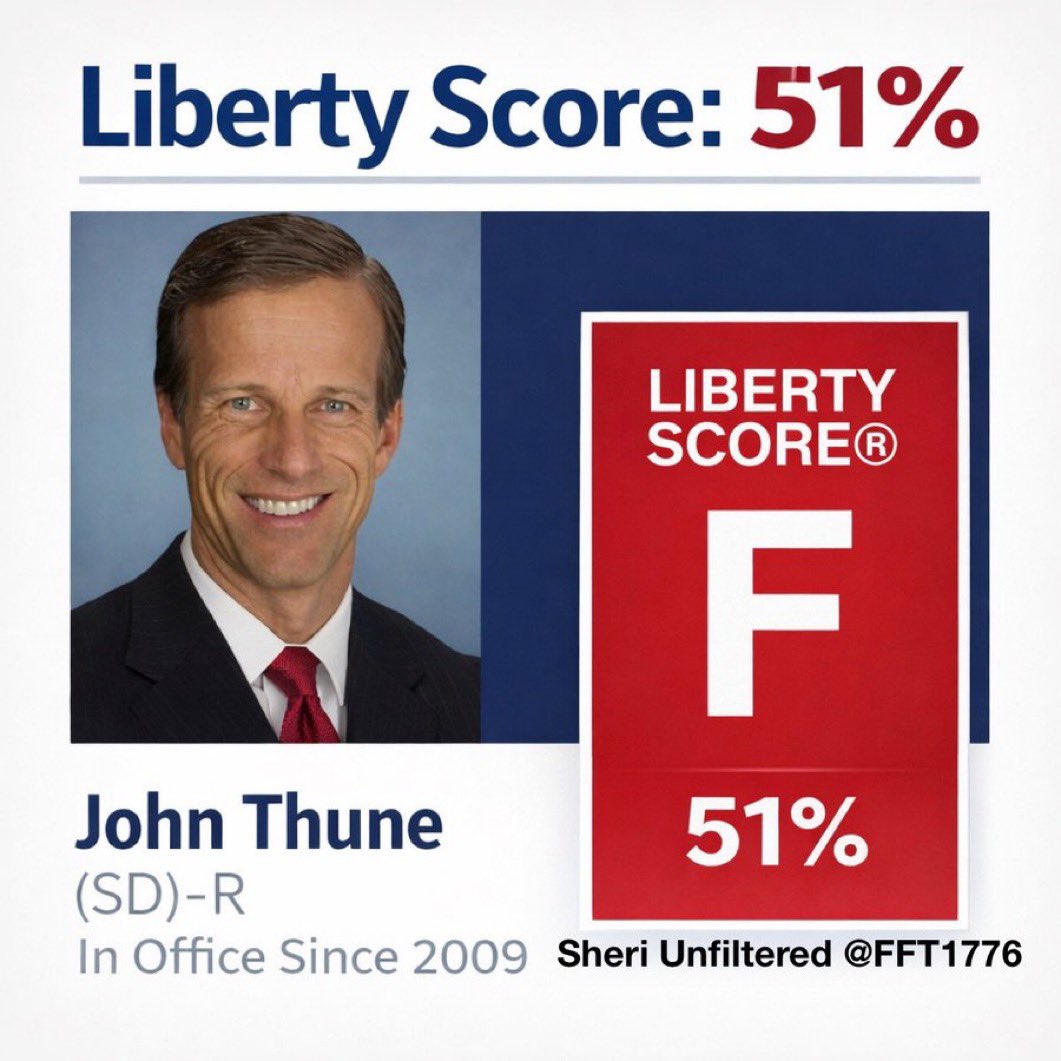 FFT1776's tweet photo. 🔥John Thune is GASLIGHTING AMERICA … blaming the Democrats.

Republicans have the Senate MAJORITY. And Thune streps on Cable Fake News blaming Democrats.

He has refused to use the leader’s enormous Republican fundraising machine to apply pressure.

If senators want the party’s help getting elected and reelected, why shouldn’t Republican voters expect them to help deliver the agenda they were elected to advance?

Blaming Democrats when Republicans hold the majority is weak. 

🚨THUNE has FINANCIAL levers he can use to move the votes!  Is he using them “FOR or AGAINST” the Save America Act?

Appears he’s using those levers to prevent it from passing.