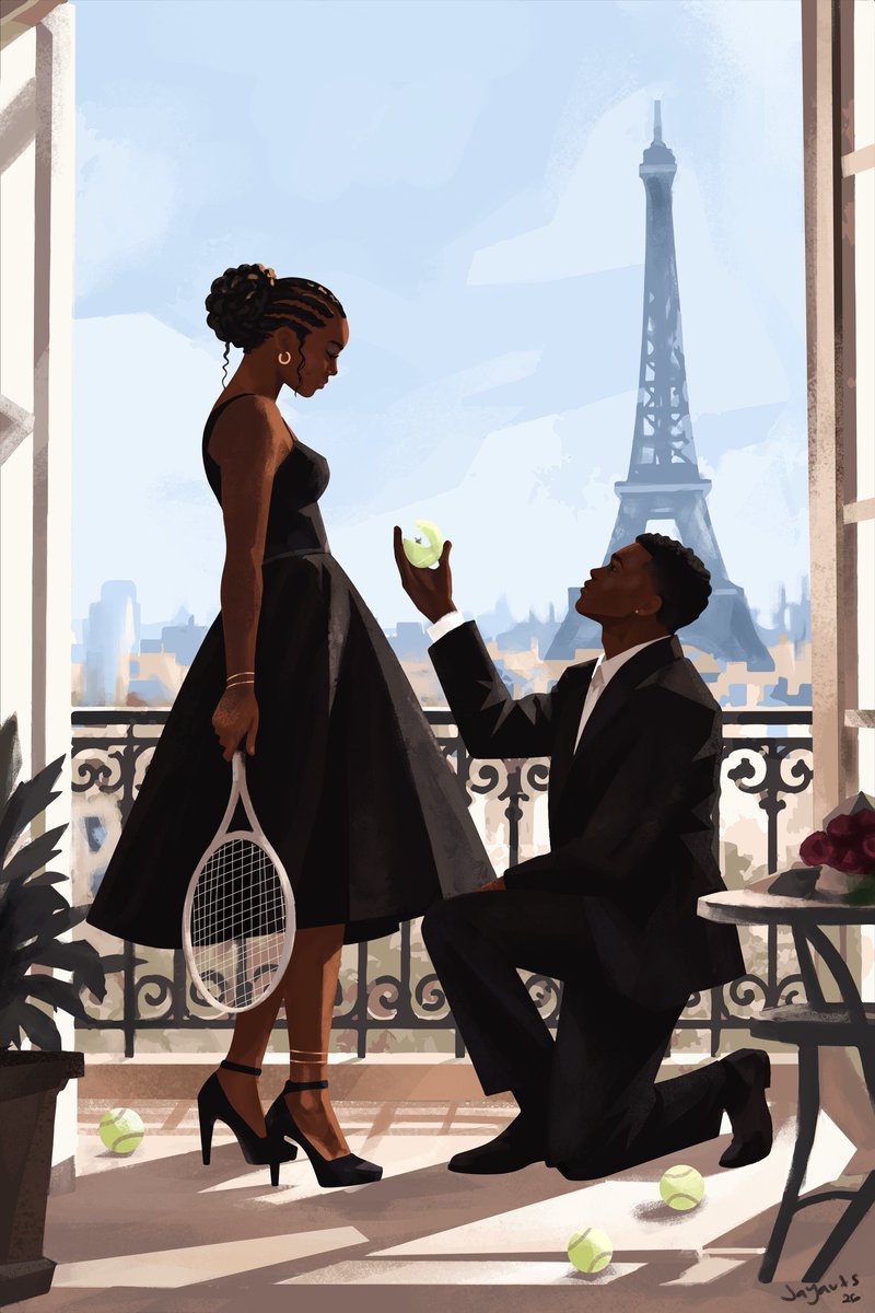 therealJayarts's tweet photo. Court Proposal💍👰🏾🎾
My new painting. https://t.co/9ZYZccyXQs