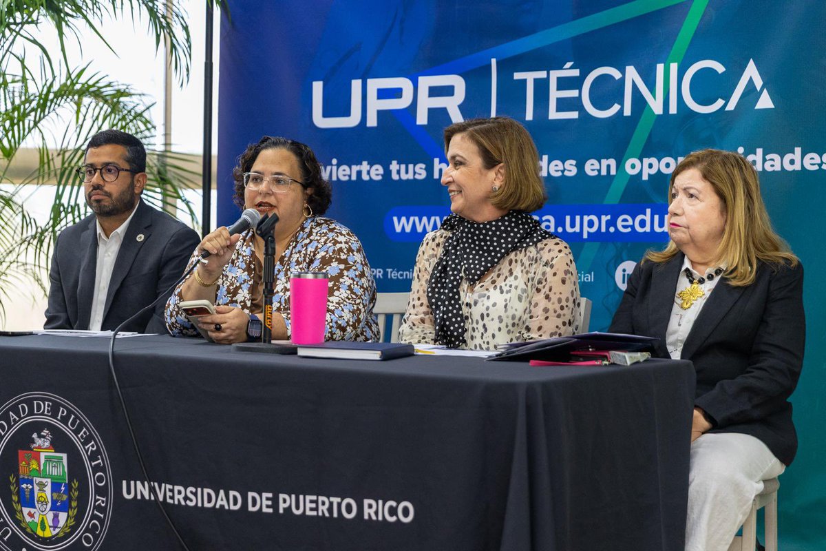 UPR_Oficial's tweet photo. La presidenta de la UPR, Dra. Zayira Jordán, anunció hoy el lanzamiento de UPR Técnica, una nueva plataforma que reúne más de 253 ofrecimientos de formación técnica y profesional. 

🔗 Explora la gran oferta de UPR Técnica en https://t.co/8FJhkID1DD.

#SomosTuUniversidad https://t.co/tSZpnPB42S