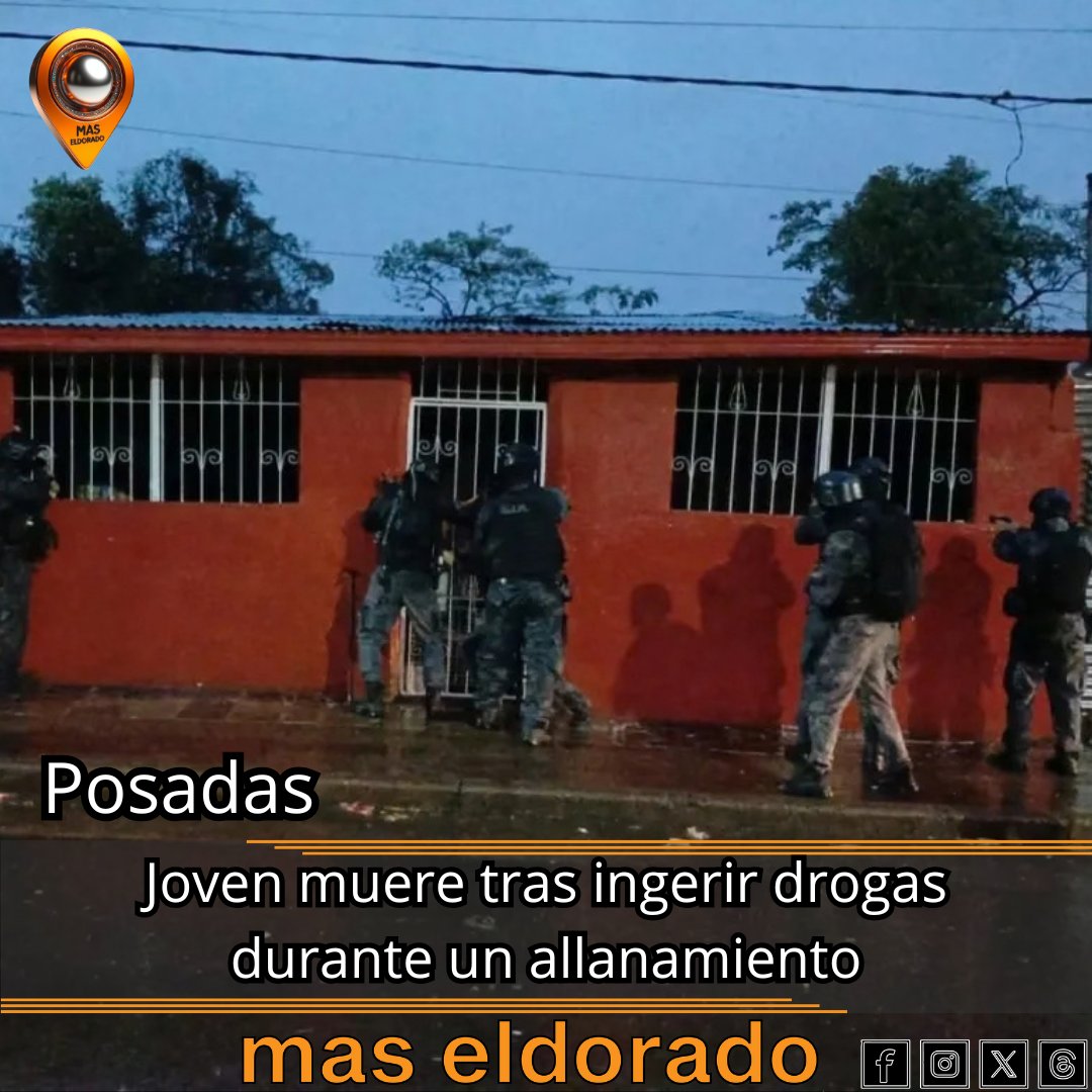 MasEldorado's tweet photo. Un joven de 19 años falleció este martes al descompensarse durante un allanamiento...

https://t.co/Fv4sn0ZaQX https://t.co/WBhrNTFObf