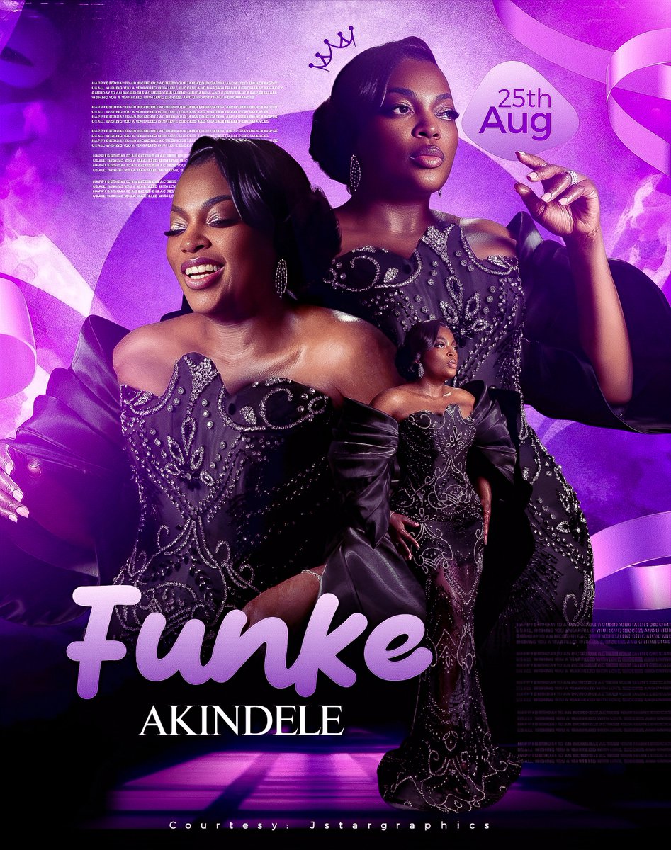 Jaystargraphics's tweet photo. Day 7/100

Created this beautiful birthday flyer design to celebrate the legendary Funke Akindele on her birthday https://t.co/6YZBjG9m89