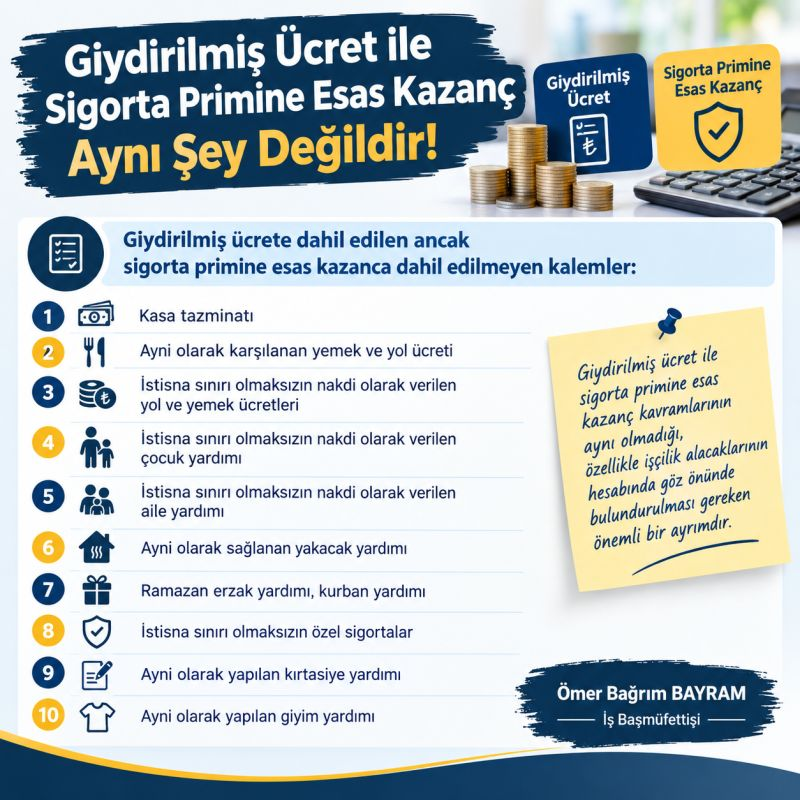 ozdogrular_com's tweet photo. GİYDİRİLMİŞ ÜCRET İLE SİGORTA PRİMİNE ESAS KAZANÇ AYNI ŞEY DEĞİLDİR

Ömer Bağrım BAYRAM
İş Başmüfettişi &amp; Bilirkişi https://t.co/D2VRsEU2JU