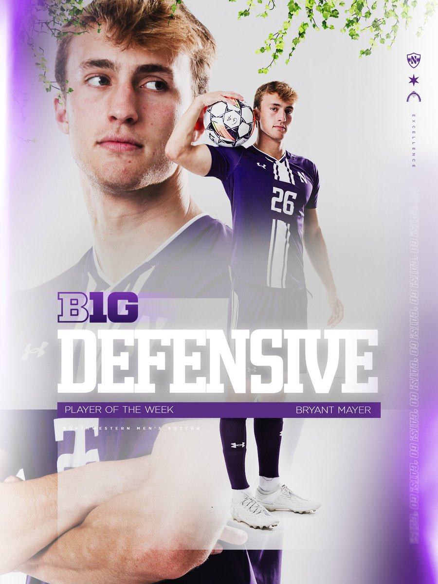 NUMensSoccer's tweet photo. Aye, Aye, Captain 🫡

Congratulations to Bryant Mayer on being named the @bigten Defensive Player of the Week! https://t.co/bdrXelmNSq