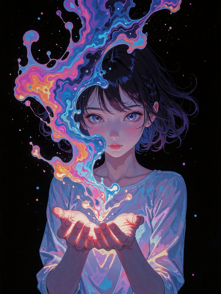 DedgoroArt's tweet photo. Capturing stardust

#aiart #anime #neon https://t.co/CxqGLlErCo