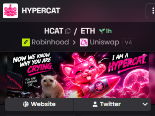 HyperCatCash's tweet photo. $HCAT update #DEXTOOLS and #FOMO 

the first cat created on @Hyperdex_app 

https://t.co/lcMhuvfBnV https://t.co/fv13SSgedW