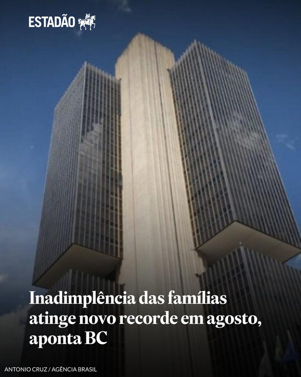 Estadao's tweet photo. Inadimplência das famílias atinge novo recorde em agosto, aponta BC | Taxa de inadimplência para pessoas físicas subiu de 5,8% para 6% no mês passado; endividamento das famílias com o sistema financeiro voltou a subir para 49,9% https://t.co/3lPStzSuT0 https://t.co/6pJDHdyrns