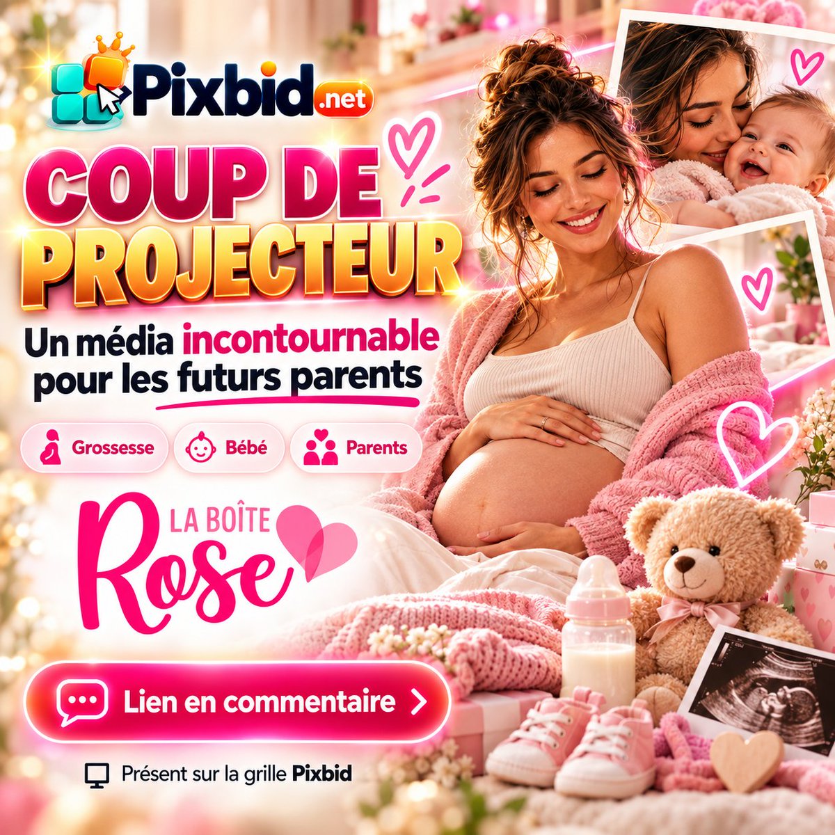 meli35601's tweet photo. 🌸 Coup de projecteur sur un annonceur Pixbid
Aujourd’hui, mise en avant d’un média dédié à la grossesse, aux bébés et à la parentalité

Conseils, actualités, accompagnement des futurs parents… un univers très différent qui vient encore élargir les thématiques présentes sur la grille

Je vous le cite en commentaire.
