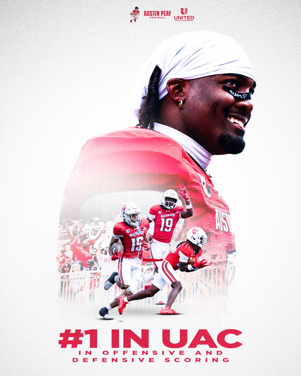 GovsFB's tweet photo. Top scoring offense in @uacfootball? 

That'd be the Govs. 

Top scoring defense in @uacfootball? 

That would also be the Govs. 

#LetsGoPeay | #WeWILL https://t.co/7k59LoGdl6